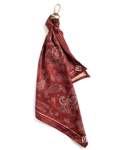 Master Supply Co Signature Red Paisley Bandana With antique Keychain