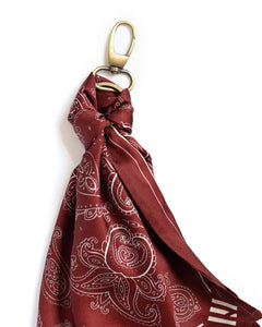 Master Supply Co Signature Red Paisley Bandana With antique Keychain